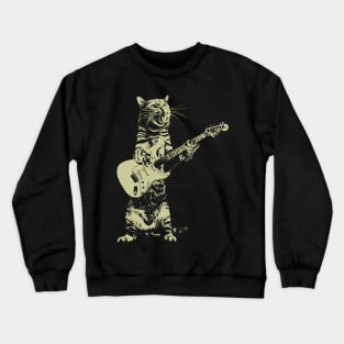 Cat playing guitar Crewneck Sweatshirt